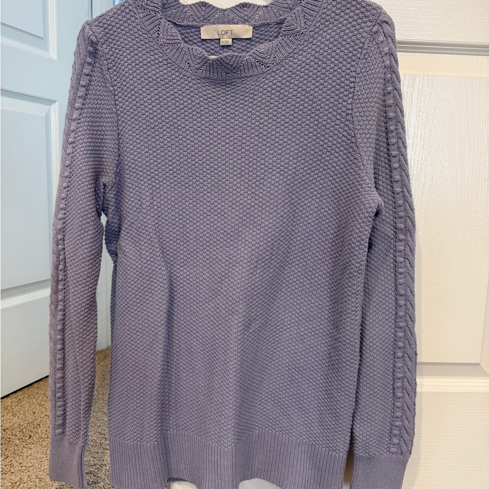 LOFT Women's Lavender Crew Neck Sweater